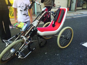 盛岡八幡町でのハンドバイク試乗会。